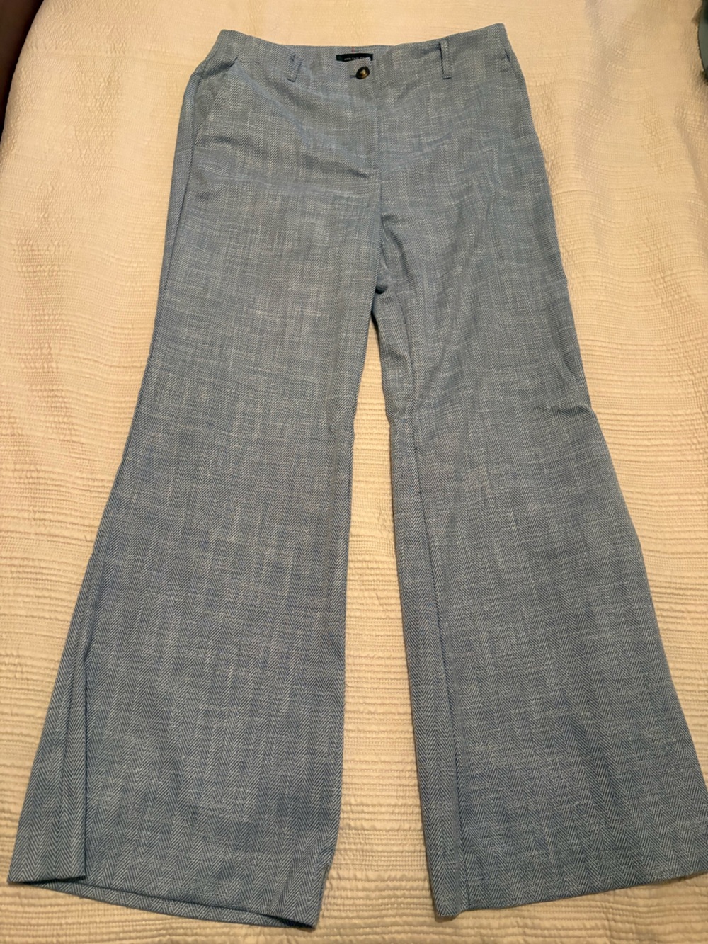 Ann Taylor Light Blue Wide-Leg Trousers